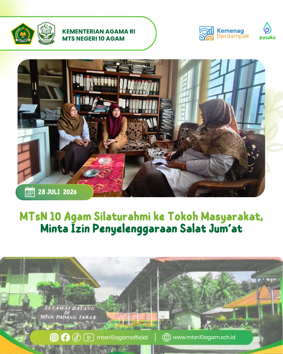 MTsN 10 Agam Silaturahmi ke Tokoh Masyarakat, Minta Izin Penyelenggaraan Salat Jumat