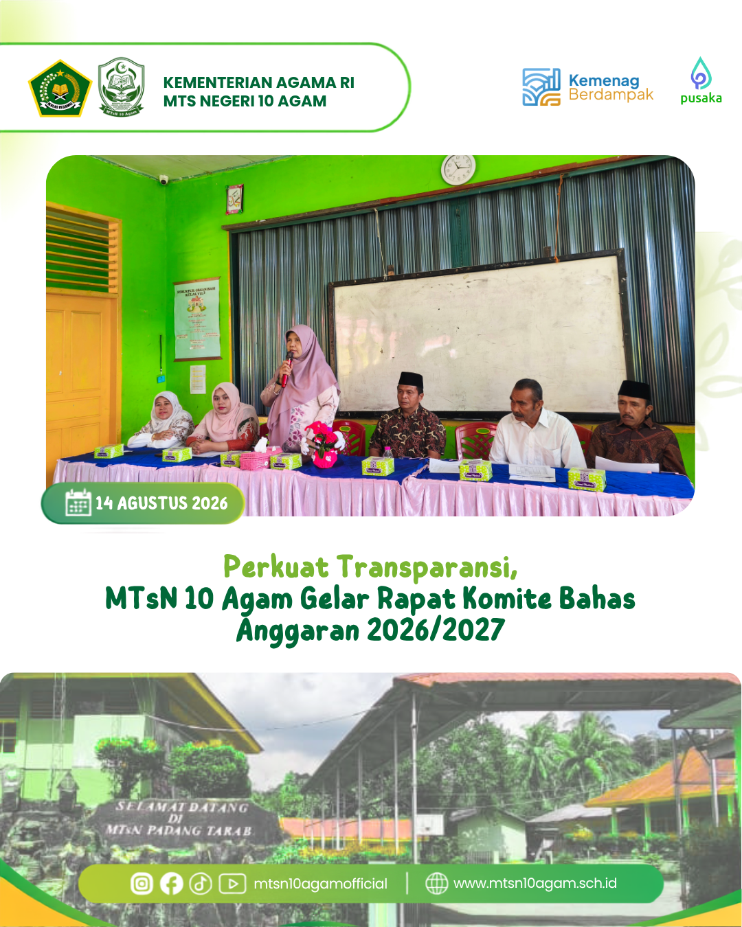 Perkuat Transparansi, MTsN 10 Agam Gelar Rapat Komite Bahas Anggaran 2026/2027