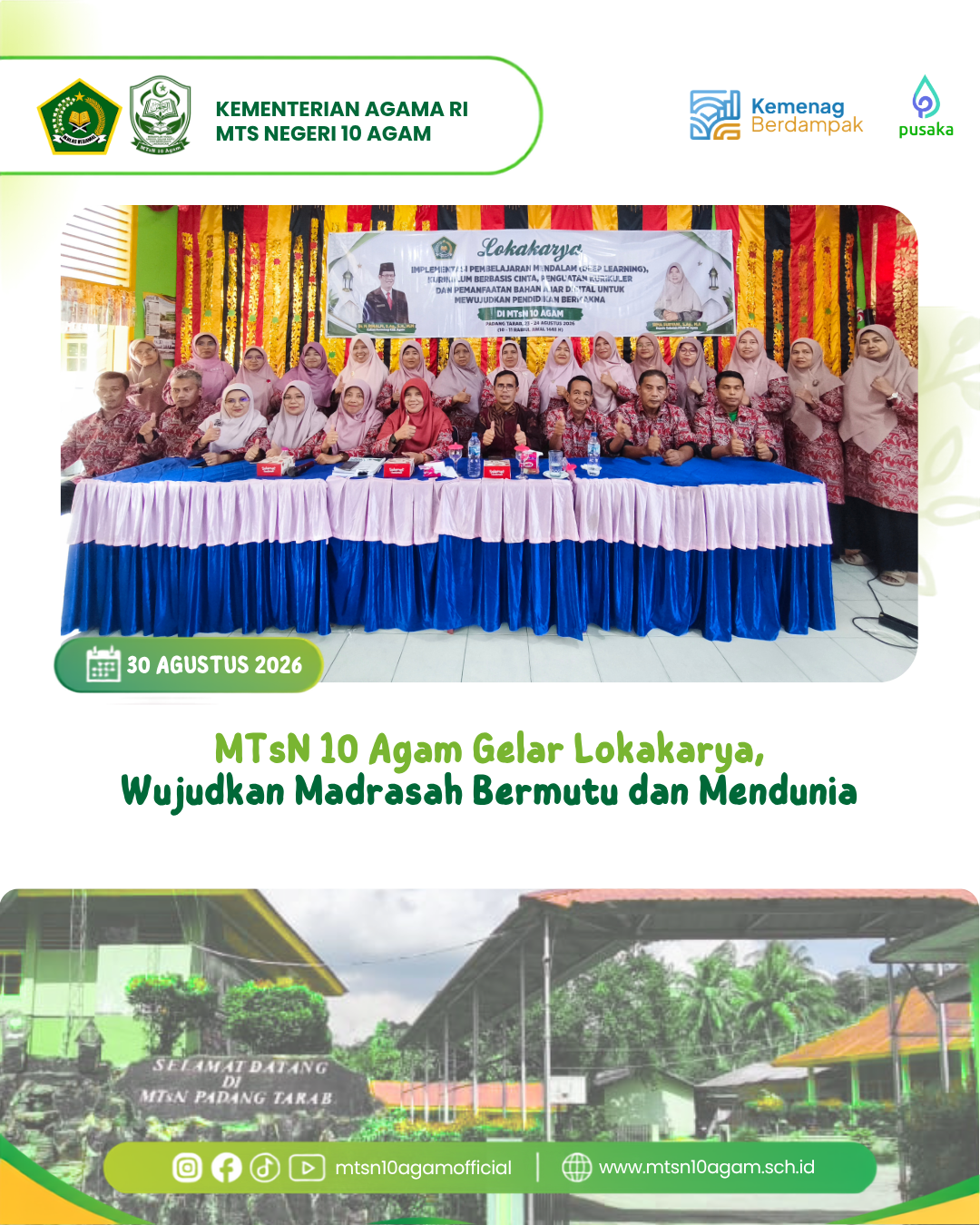 MTsN 10 Agam Gelar Lokakarya, Wujudkan Madrasah Bermutu dan Mendunia