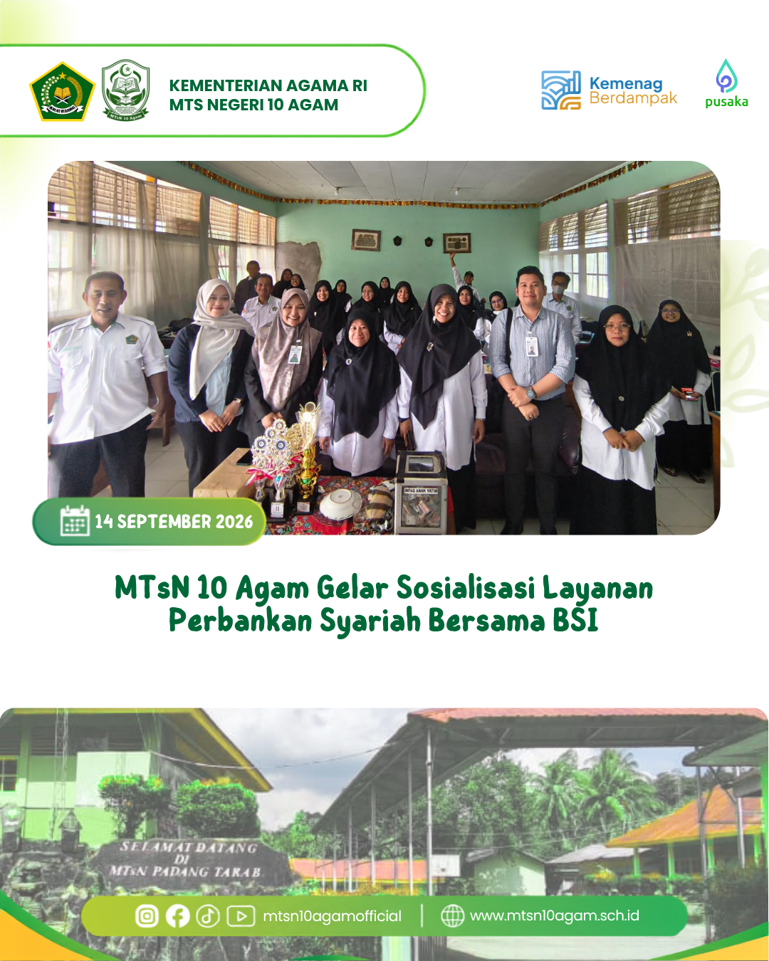 MTsN 10 Agam Gelar Sosialisasi Layanan Perbankan Syariah Bersama BSI